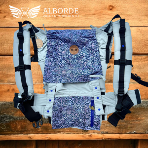 Mochila Ergonómica para bebés recién nacidos Gris Flores